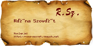 Róna Szovát névjegykártya